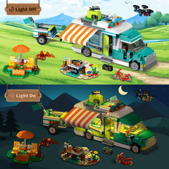 HOGOKIDS city camper van awning extended for shade and pretend camping.