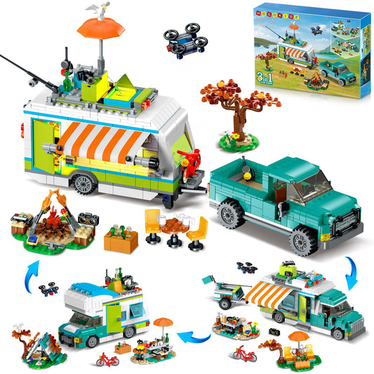 HOGOKIDS city camper van LED light glows warmly for cozy night play.