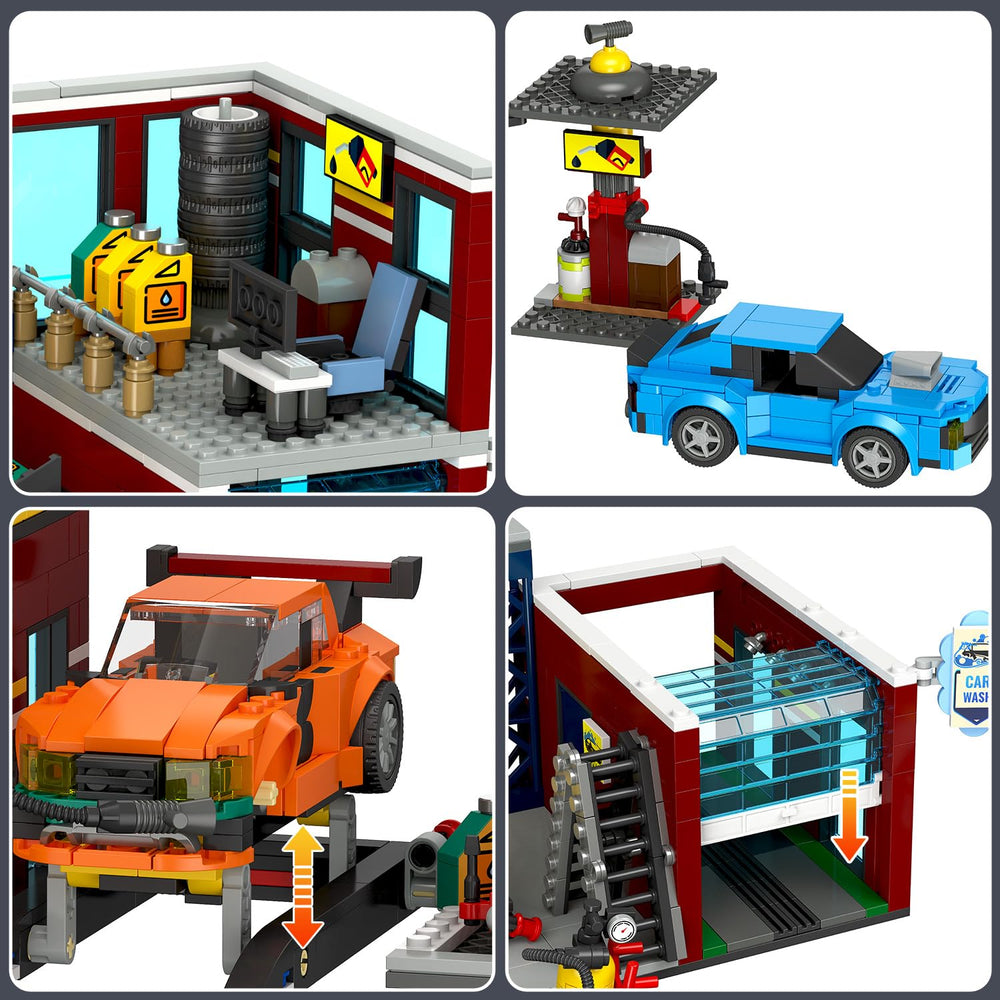 HOGOKIDS City Car Garage detailed accessories expand storytelling possibilities.