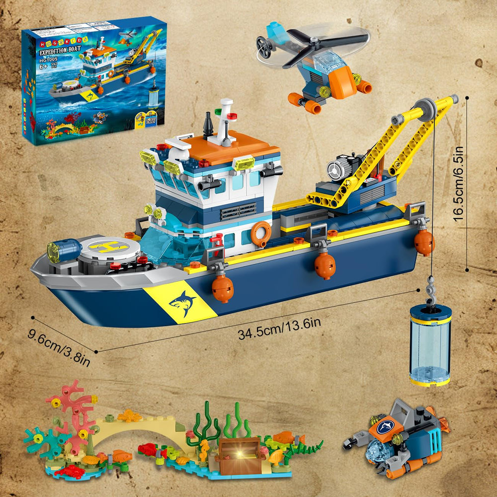 HOGOKIDS City Floatable Boat is built from non-toxic, rounded-edge bricks.