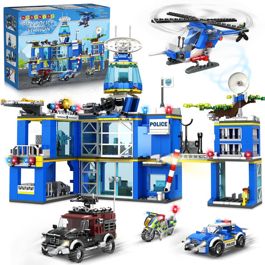 HOGOKIDS city police station 2-storey façade for imaginative play and role-play scenarios.