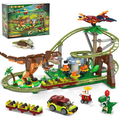 HOGOKIDS dinosaur roller coaster set offers track-building fun for creative play