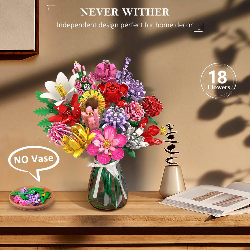 HOGOKIDS Flower Bouquet White Clover—fresh, delicate look ideal for desks and shelves.