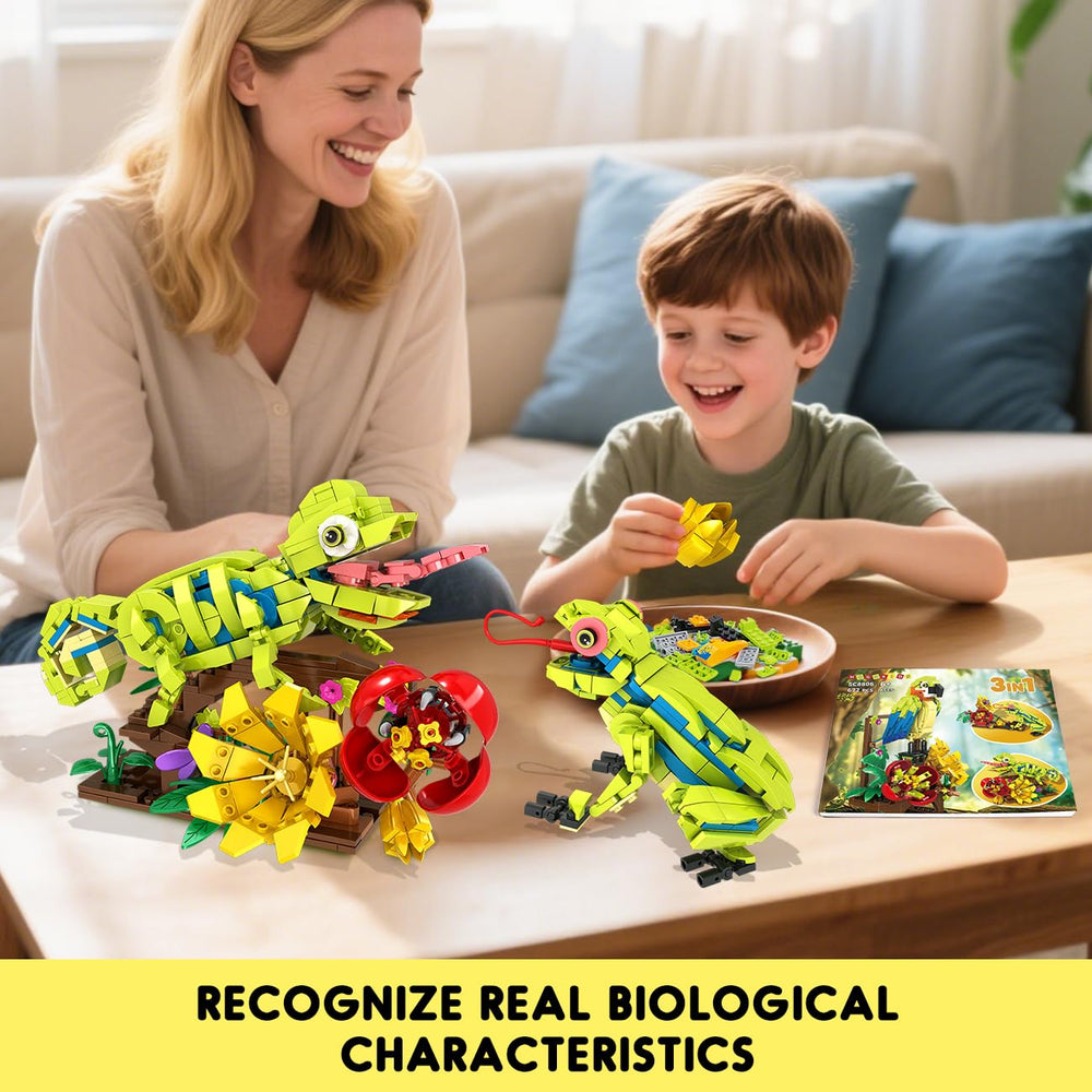 HOGOKIDS frog model ready to leap among lush botanicals for desk decor