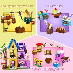 HOGOKIDS honeycombs and beehives add authentic detail.