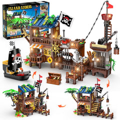HOGOKIDS pirate ship house bricks enable imaginative play and storytelling
