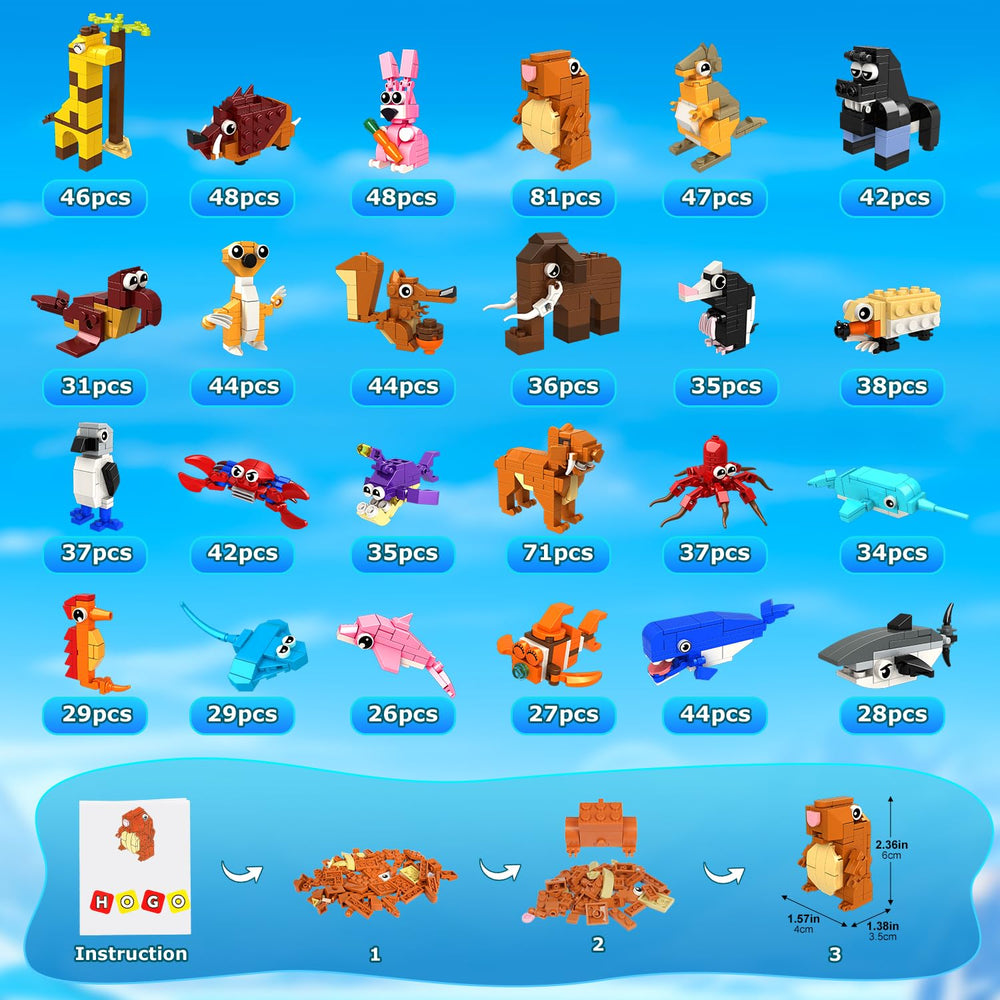 HOGOKIDS shark figure-building block introduces ocean-themed challenges and play.