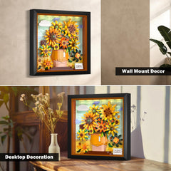 HOGOKIDS Sunflower bricks detail the petals and centers for a vivid art frame