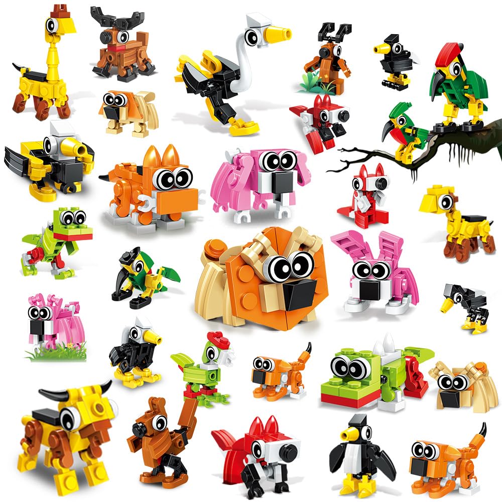 HOGOKIDS Valentines animals building pack 01 — colorful mini animals for imaginative play