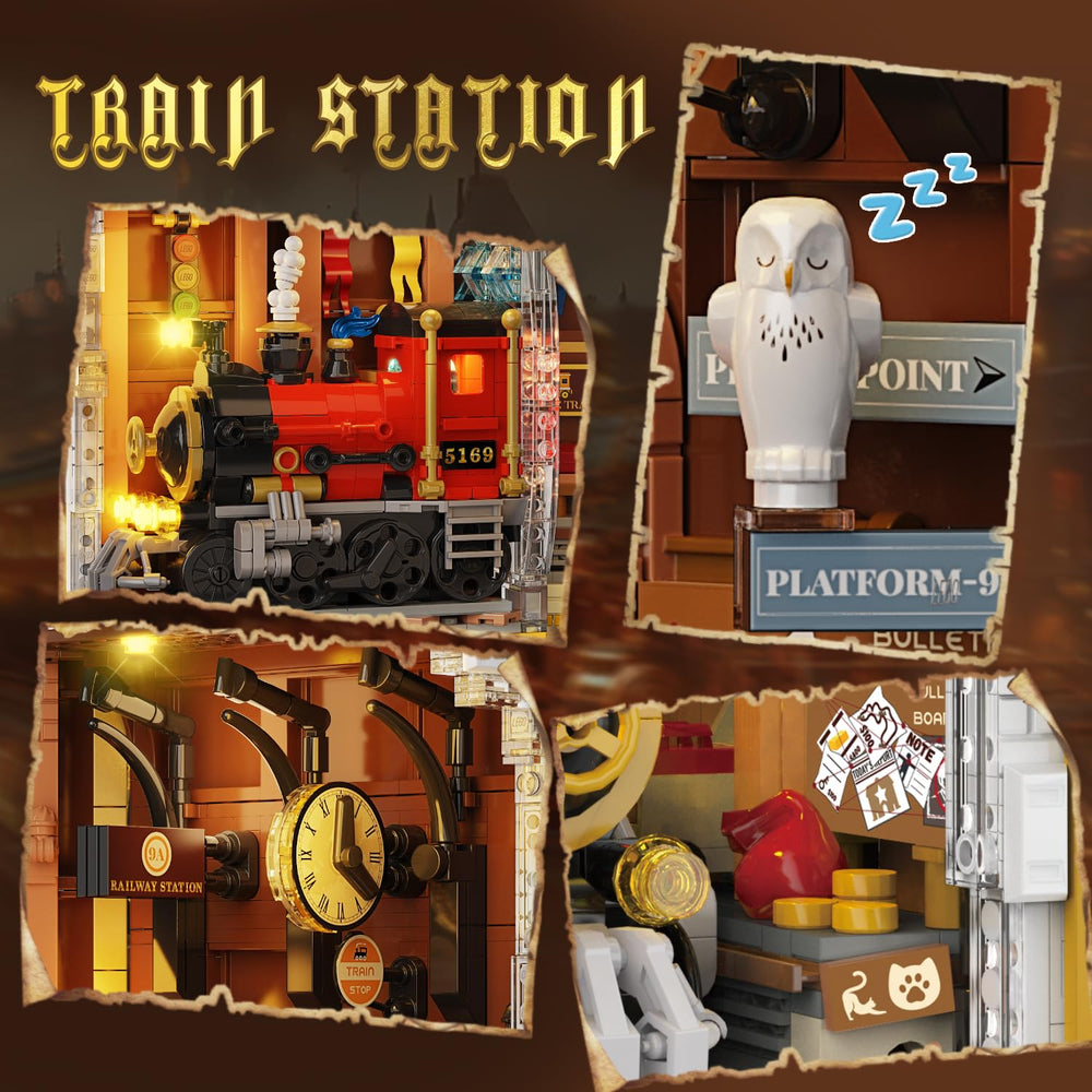 HOGOKIDS vintage station signs and posters enrich the scene.
