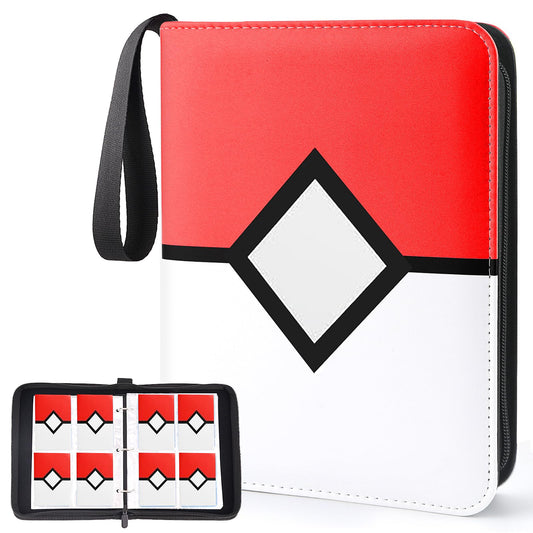 HOHOM trading card binder cover in red with durable PU leather protection.