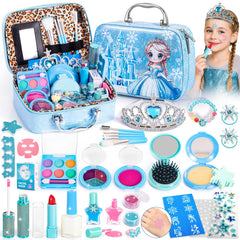 Hohosunlar 34-piece kids makeup set in pink bag for imaginative dress-up play
