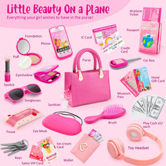 Hohosunlar purse-set contents with travel-inspired pretend money and cards