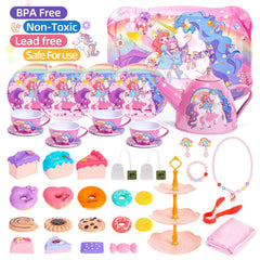 Hohosunlar Unicorn Tea Party Set carry-case for easy cleanup and storage.