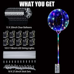 Hokoad clear bobble balloons lit from within for magical celebrations