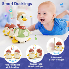 HOLA tummy time setup featuring the duck toy and lights
