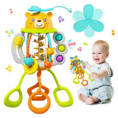 HOLA Montessori rattle bee design for sensory play and teething