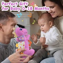 Holaxander Baby Dino plush fabric texture variety supports sensory development.