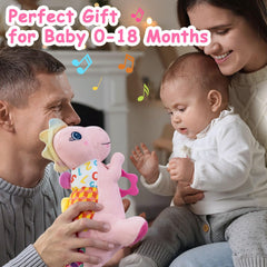 Holaxander Dino plush textures enhance tummy time play and exploration