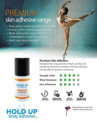 Dancer wearing Hold Up Body Adhesive to stay in place during performance.