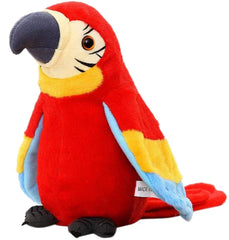 Holiberty Talking Macaw Parrot Plush close-up reveals soft fabric and friendly eyes