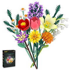 Holiky bouquet building blocks set displayed as decorative arrangement
