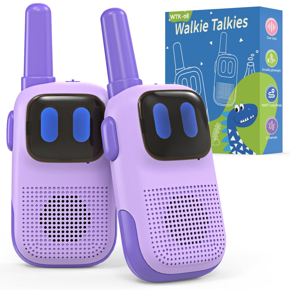 Holiky walkie talkies front view showing palm-size grip for kids