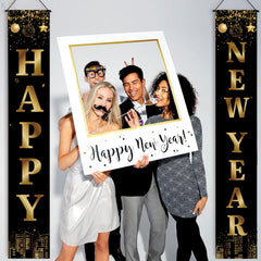 Holiwoer New Year banner 2026 reusable for indoor and outdoor parties