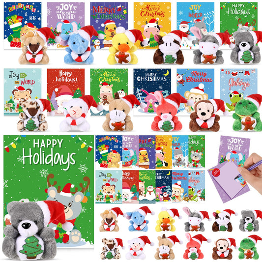 Hollowfly 24-set Christmas mini plush bulk for festive decor.
