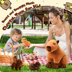 Hollowfly capybara plush close up showing soft fabric and durable fill