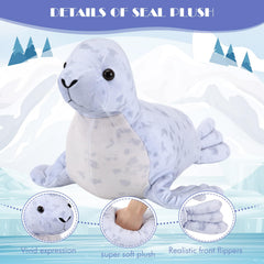 Hollowfly third baby seal 6-inch plush, soft cuddle buddy for kids and adults.