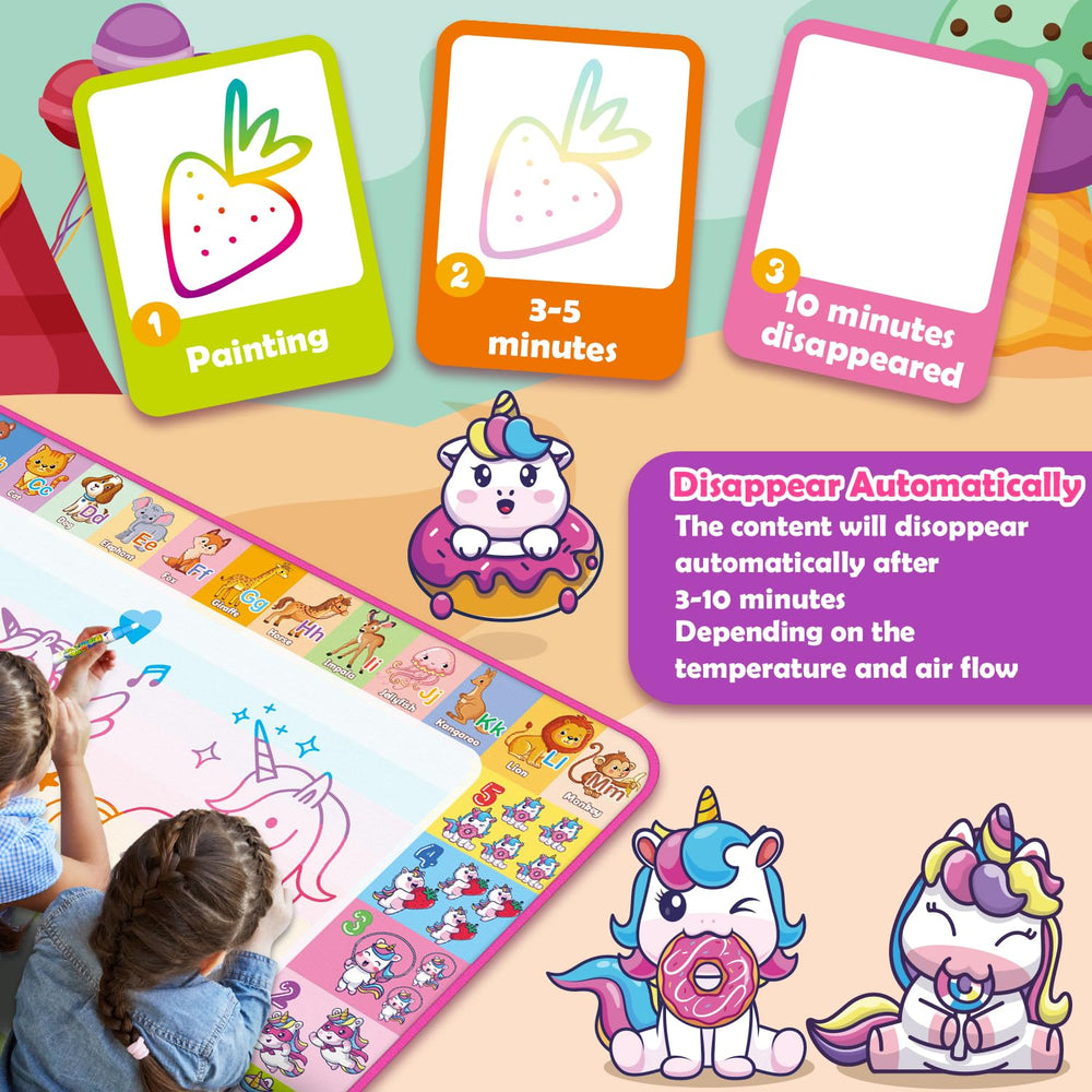 Hollyhi Aqua Water Doodle Mat folded for easy portability.