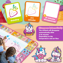 Hollyhi Aqua Water Doodle Mat folded for easy portability.