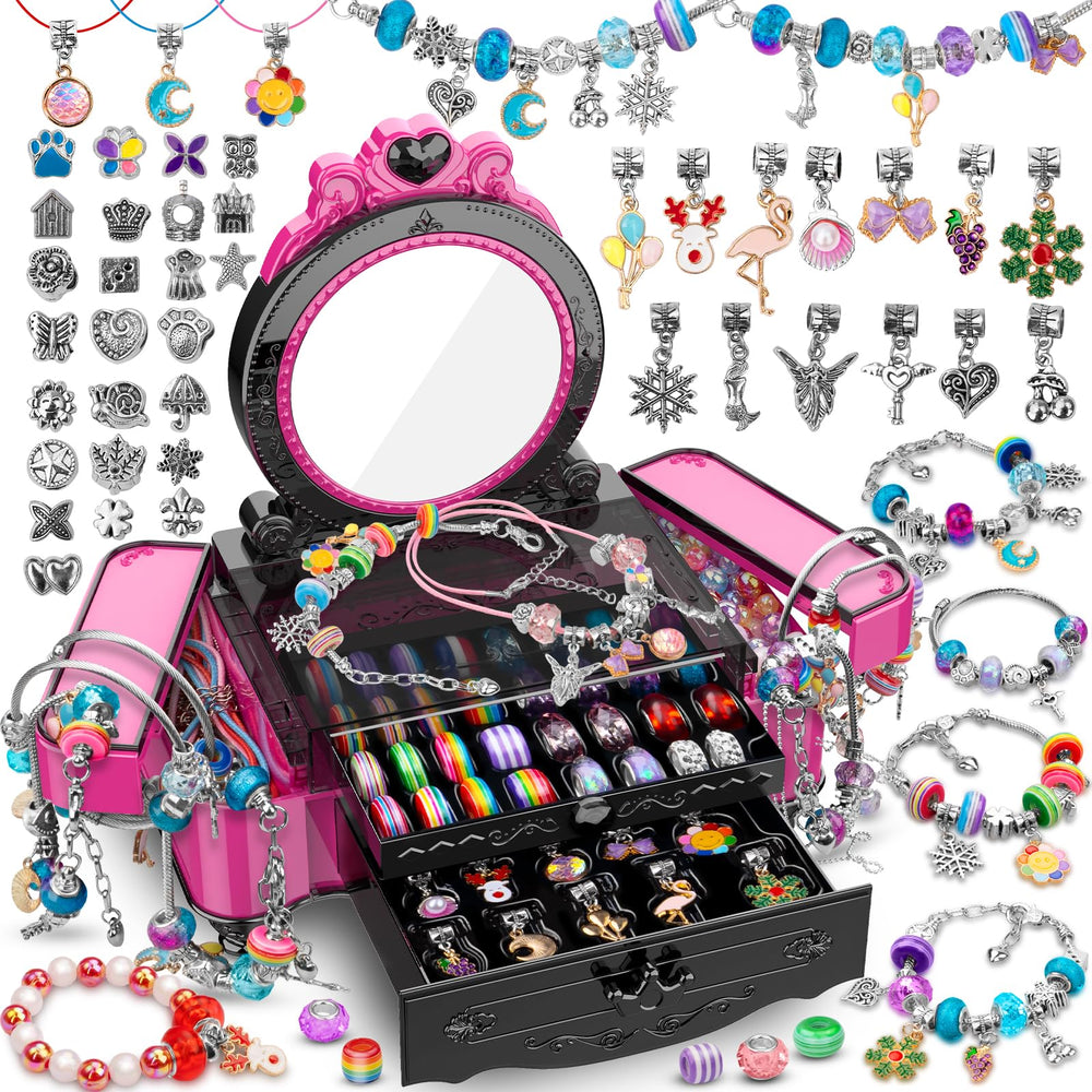 Hollyhi charm bracelet kit beads and pendants for creative jewelry projects.