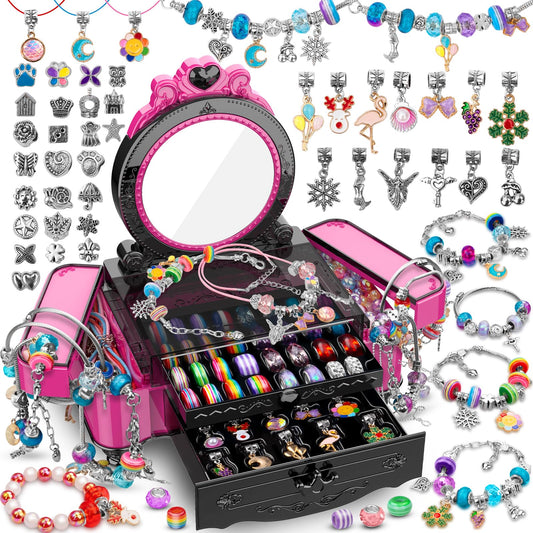Hollyhi charm bracelet kit beads and pendants for creative jewelry projects.