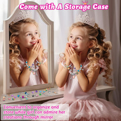 Hollyhi storage box with mirror keeps crafting supplies organized on the go.