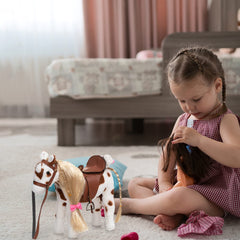 HollyHOME Appaloosa in a standing pose for imaginative play.