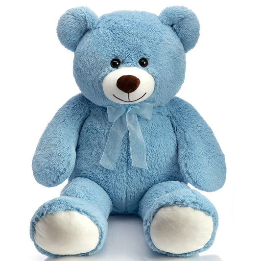 HollyHOME big teddy bear blue, 36 inch, ideal for cuddling and room decor.