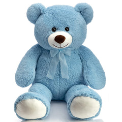 HollyHOME big teddy bear blue, 36 inch, ideal for cuddling and room decor.