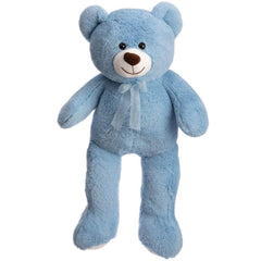 HollyHOME blue teddy bear in bedroom decor, cozy focal point for kids.