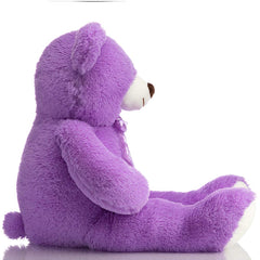HollyHOME purple teddy bear in a bedroom setup for storytelling