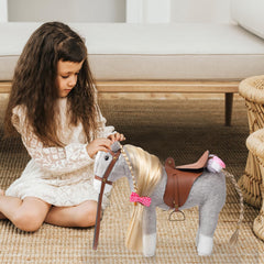 HollyHOME plush horse with long silky hair for imaginative play.