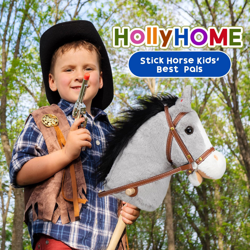 HollyHOME stick horse ears are pressed to reveal neighing sound features.