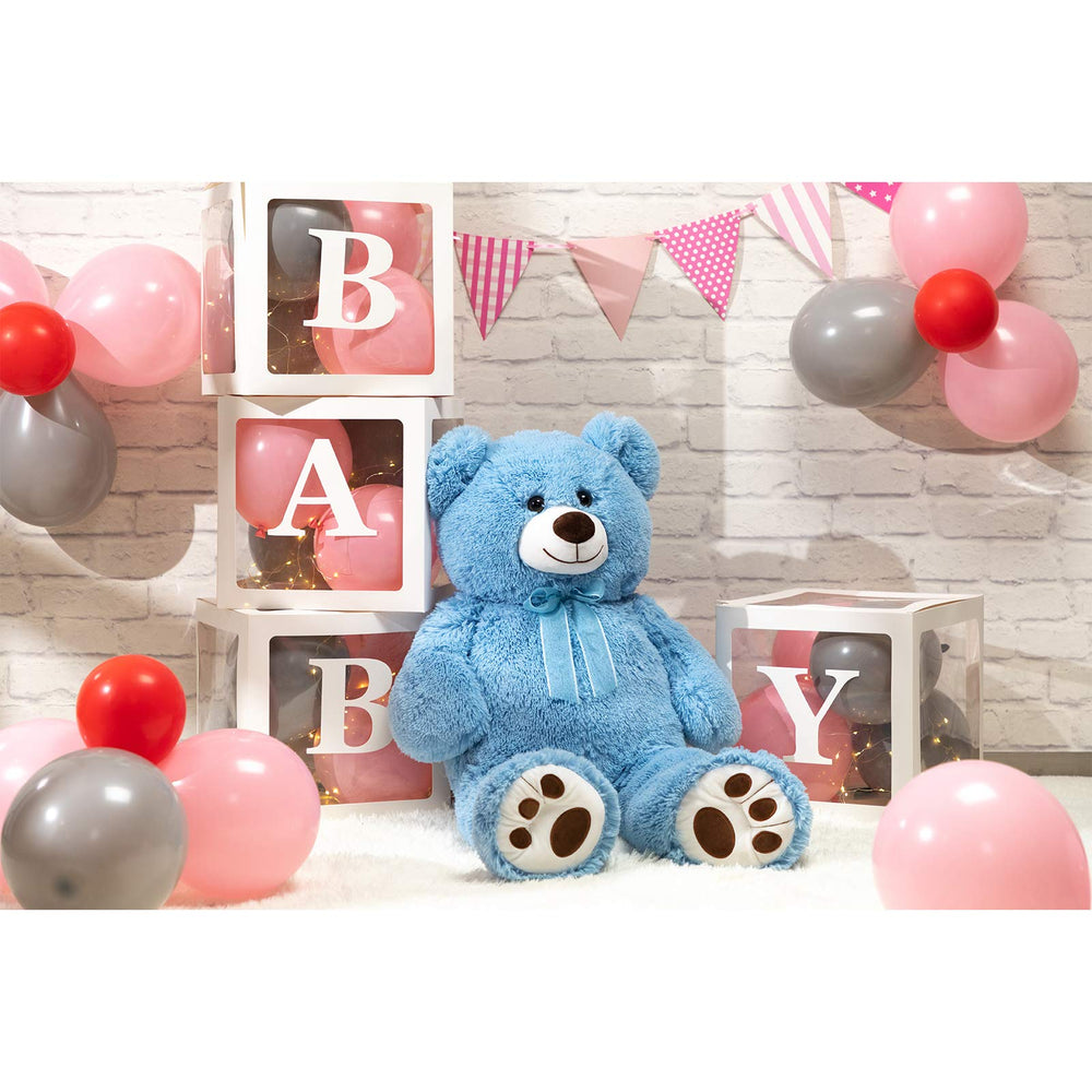 HollyHOME gift-ready ribbon on teddy bear for easy gifting.