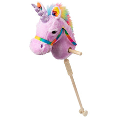 HollyHOME Unicorn Stick Horse stands 36 inches tall in purple for standout play.