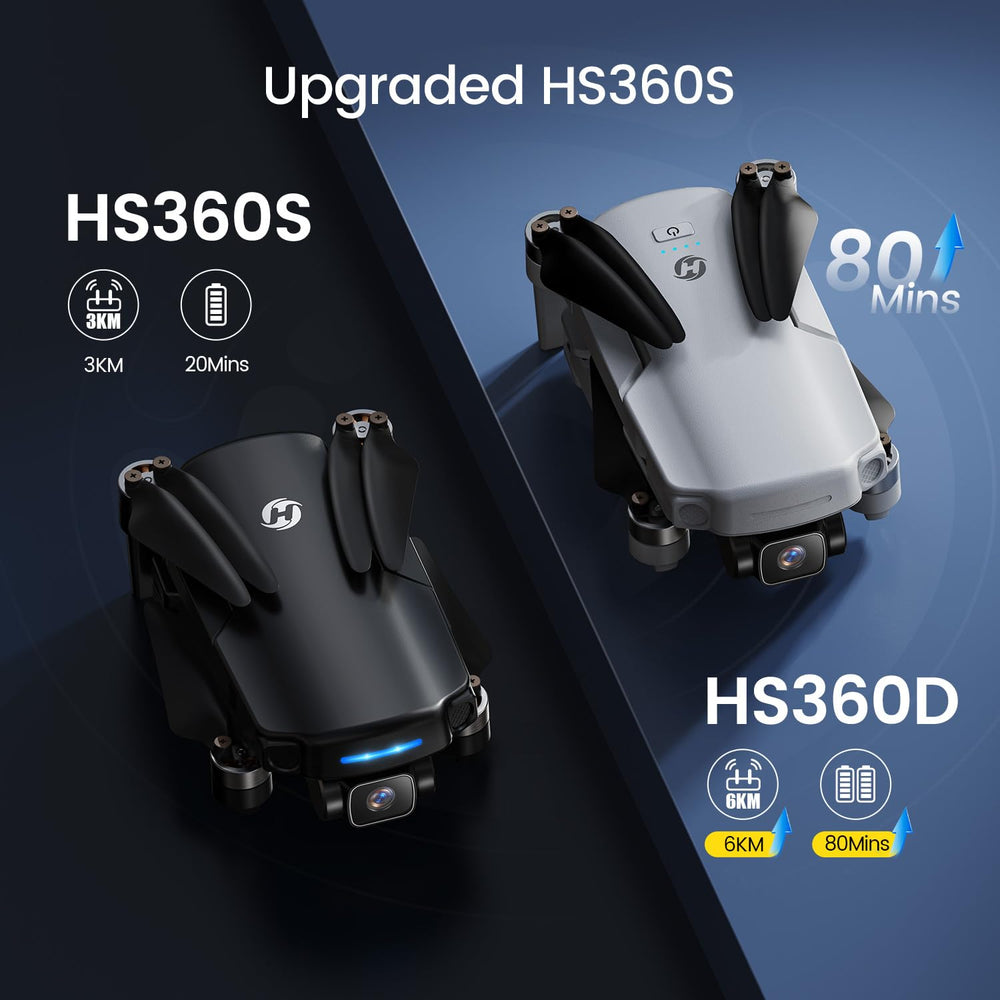 Holy Stone HS360D enables up to 80 minutes of flight time for extended shoots.