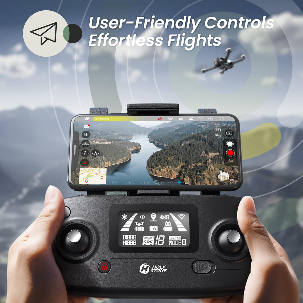 Holy Stone HS720E extends flight with two batteries for up to 46 minutes.