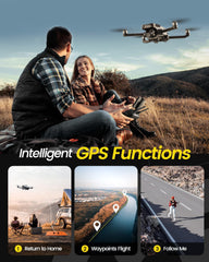 Holy Stone HS720G dual batteries extend flight time to 52 minutes.