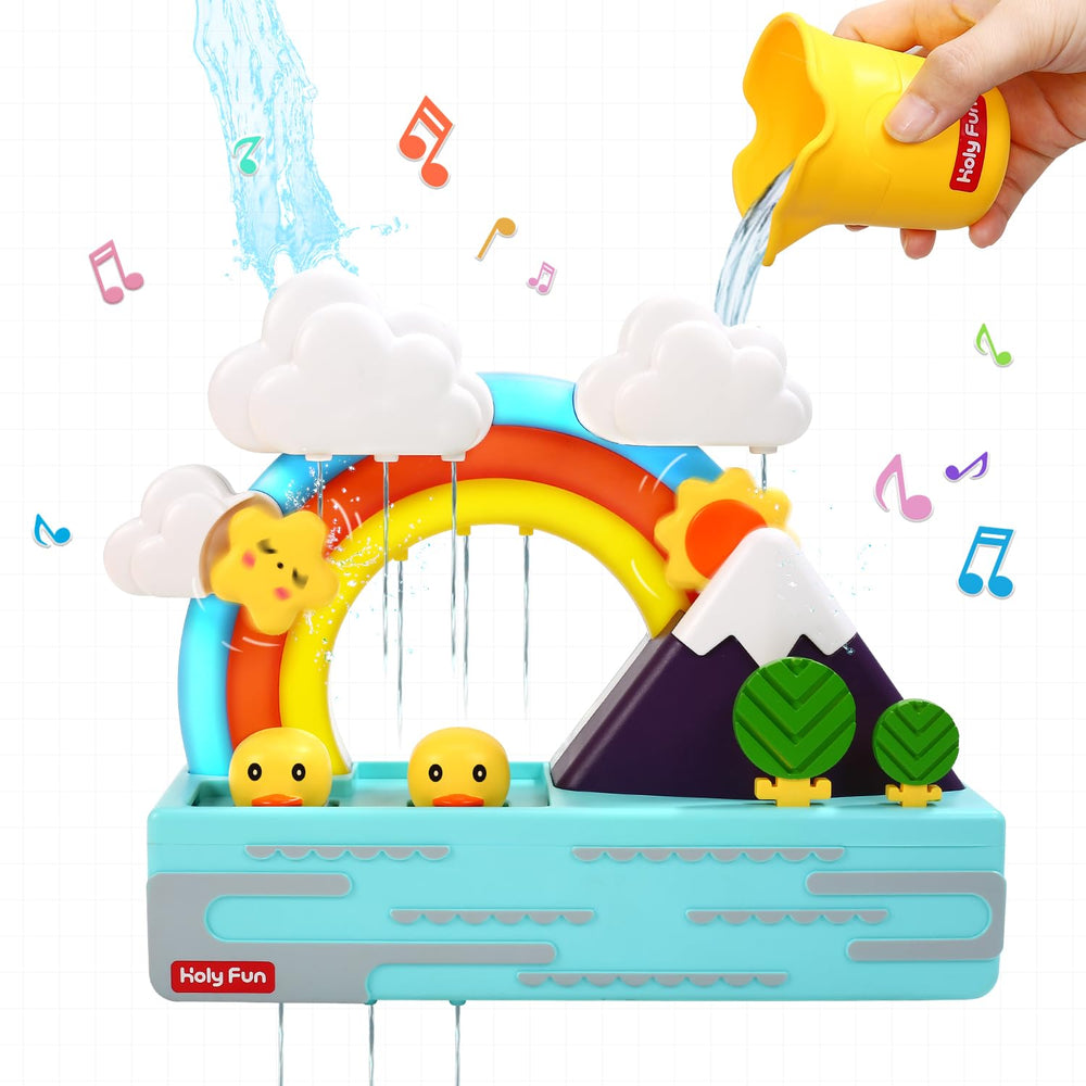 HOLYFUN wind-up swimming bath duck moves through water for active bath play