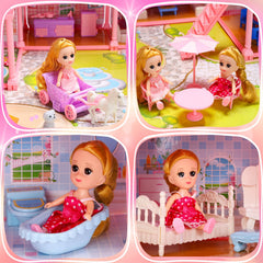 HOLYFUN Dollhouse fully furnished with accessories for immersive role-play sessions
